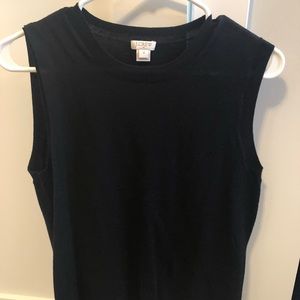NWOT J Crew Black sleeveless shirt